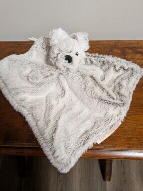 Blankets & Beyond Puppy Baby Lovey. Gray With Frosted Look . Thick Shaggy.